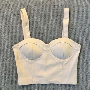 SHINESTAR Women’s Medium Beige Bustier Crop Top Padded